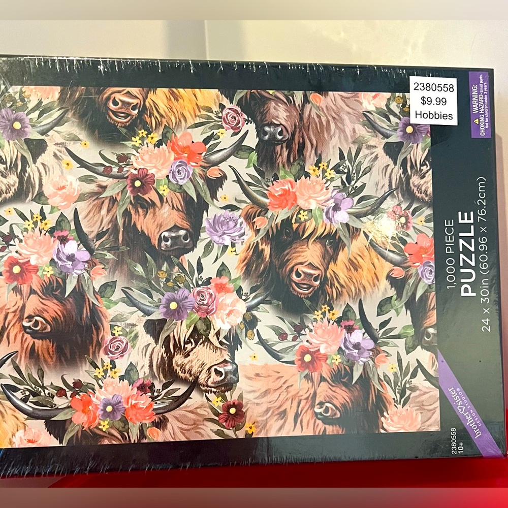 Super Cute Highland Cow Collage Puzzle- 1,000 Pieces-NWT